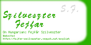 szilveszter fejfar business card